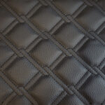 Faux Leather Black Chain Stitch Material
